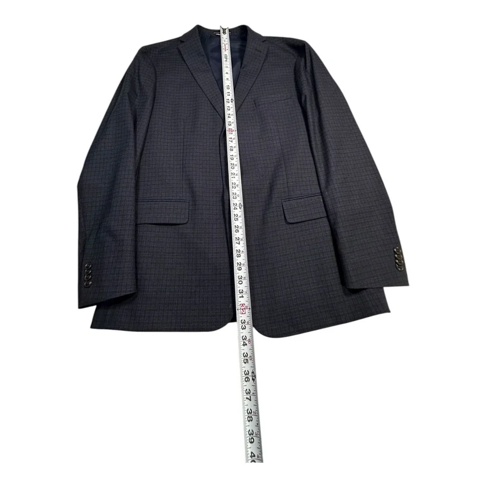 Tommy‎ Hilfiger Mens Blue Plaid Two Button Blazer Sport Coat 48L